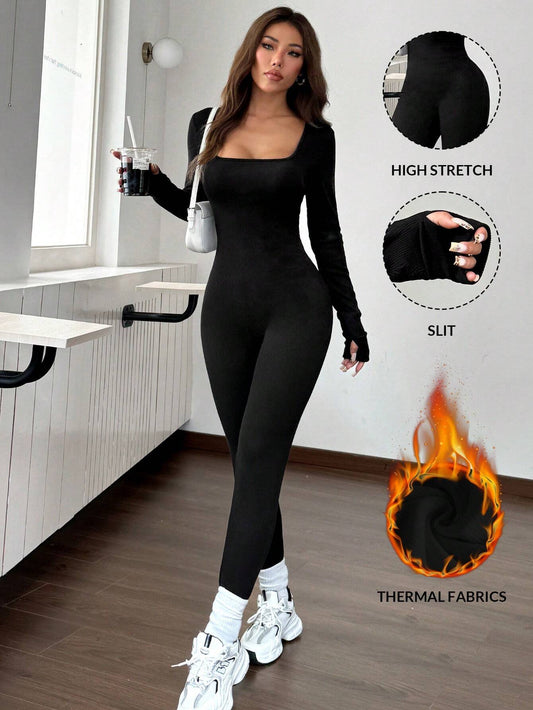 "ThermaFlex™ Sculpting Jumpsuit – Warmth Meets Curves"
